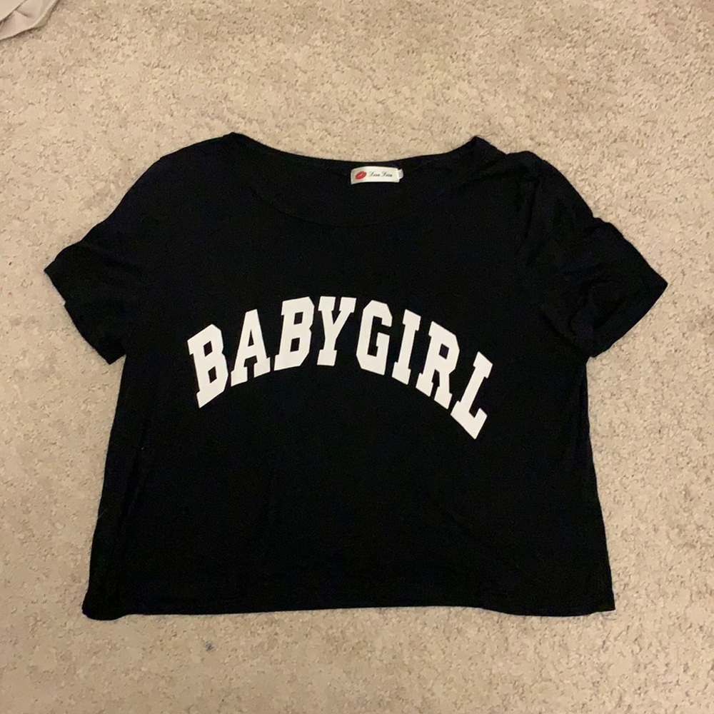 Cute Black “Babygirl” Crop Top